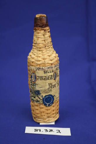 Jamaica Rhum Bottle Covered with Woven Straw