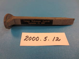 Spike - Railroad, Engraved Plate "Tempe Welcomes Amtrak Sept. 19, 1987"