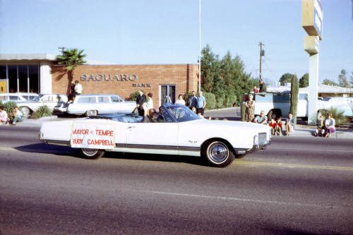 Mayor Rudy Campbell in Oldsmobile, Tempe Parade