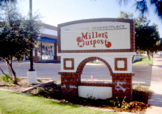 Miller's Outpost Sign, Broadway Marketplace