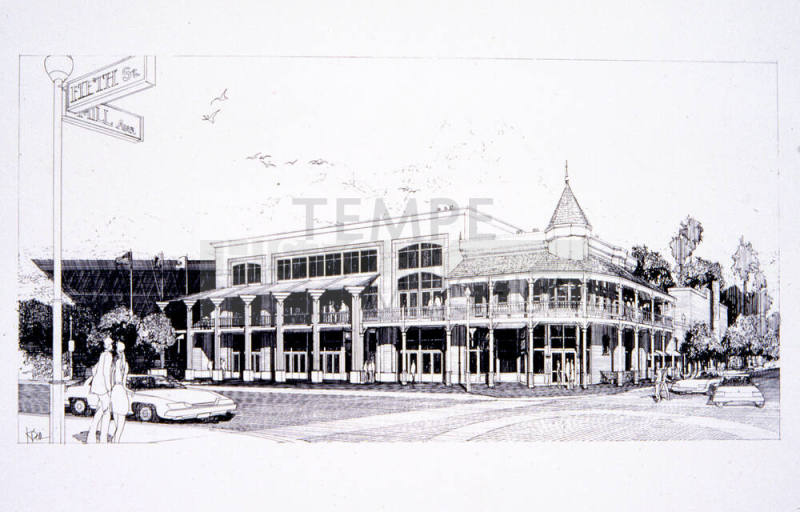 Drawing of Renovated Laird & Dines Building