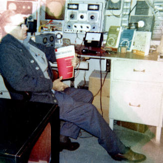 Bill Hertenstein in his Radio/TV Repair Shop - Tempe Radio TV Clinic