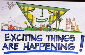 "Exciting Things" sign