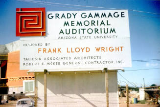 Gammage Auditorium Construction Photos: Sign