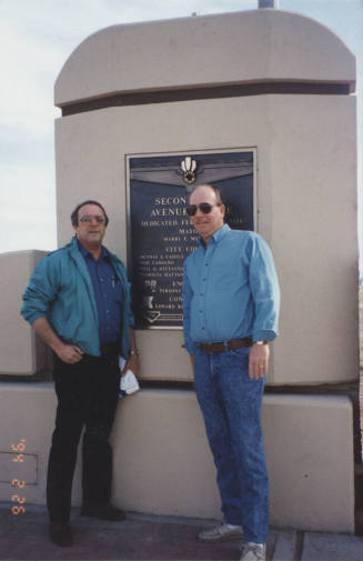 Larry Zobrist and Dave Lee by Bridge Plaque