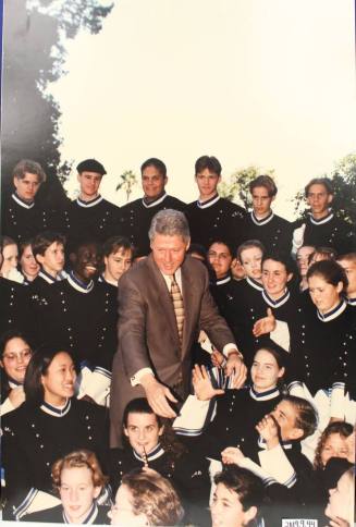 President Bill Clinton with Tempe High School Band 1996