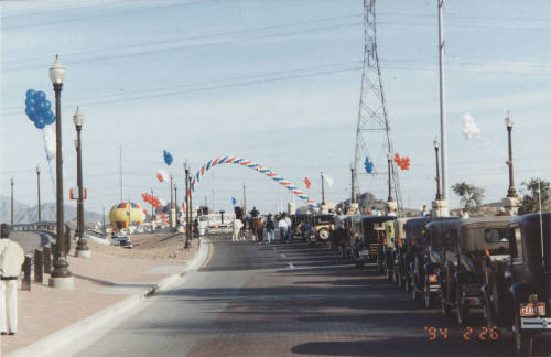 Paticipants in Parade Across Bridge