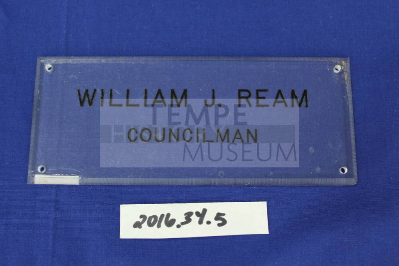 William J Ream Councilman Nameplate