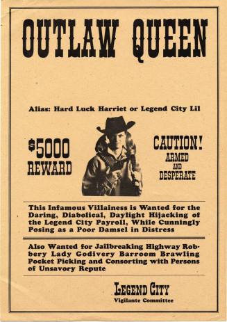 Legend City "Wanted" Poster - Outlaw Queen
