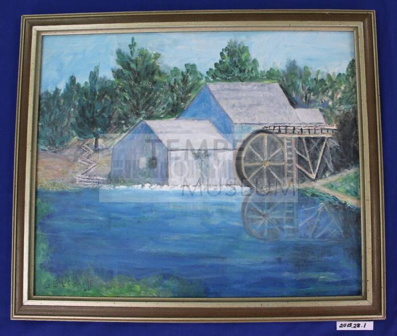 Old Mill with Waterwheel Painting
