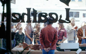 1976 Haydens Ferry Arts & Craft Fair - display outside Euphoria Leather shop
