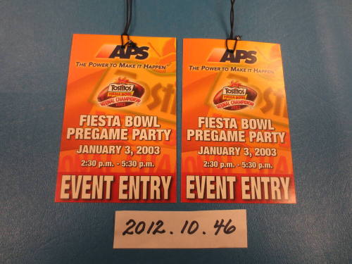 Fiesta Bowl PN game Party Ticket 2003