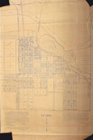 Map of Tempe and city limits, 1919