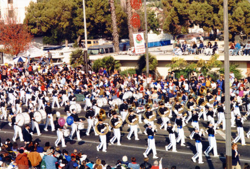 Tempe High School - Marching Band Walking by at Rose Bowl Parade