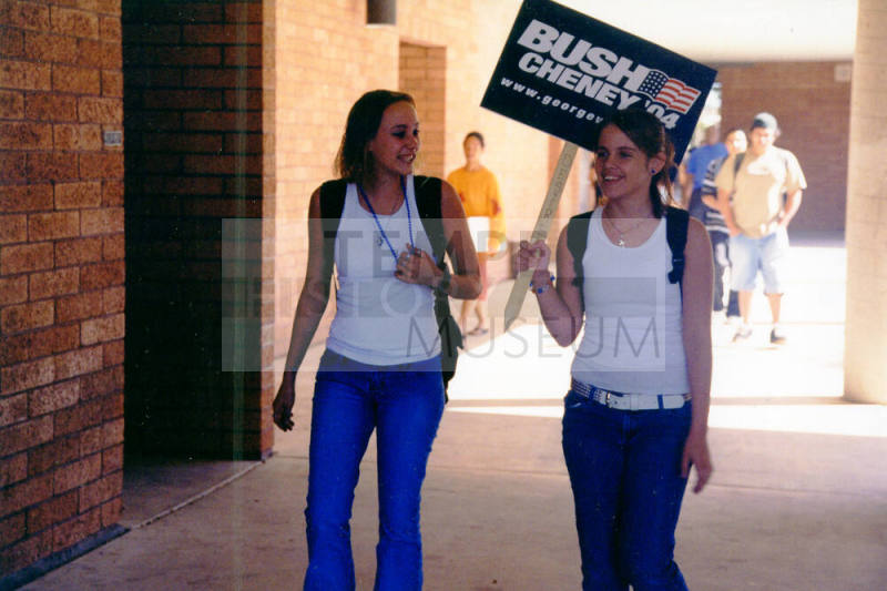 Tempe High School - Students with "Bush Cheney 2004" Sign