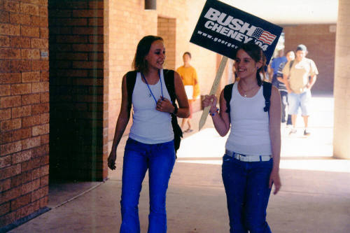Tempe High School - Students with "Bush Cheney 2004" Sign