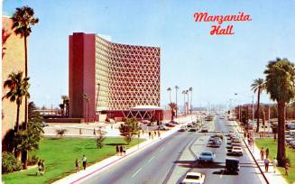 Postcard of Manzanita Hall dormitory, Arizona State University, Tempe, Arizona.