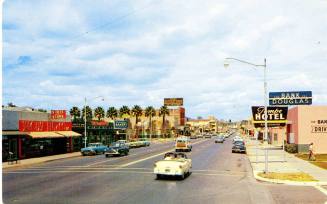 Postcard of Mill Avenue, Tempe, Arizona.