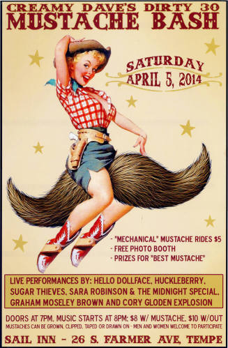 Creamy Dave's Dirty 30 Mustache Bash Poster