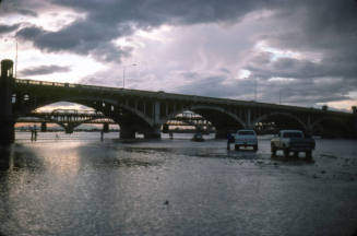 Car Under Mill Avenue Bridge During Flooding of the Salt River
