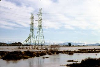 Power lines over Salt River Flood