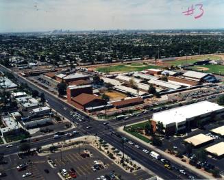 Aerial photo of Broadway & Mill Southeast toward northwest (Tempe High School)
