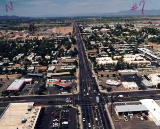 Aerial photo of Apache & McClintock looking north -- As much of the intersection as possible.