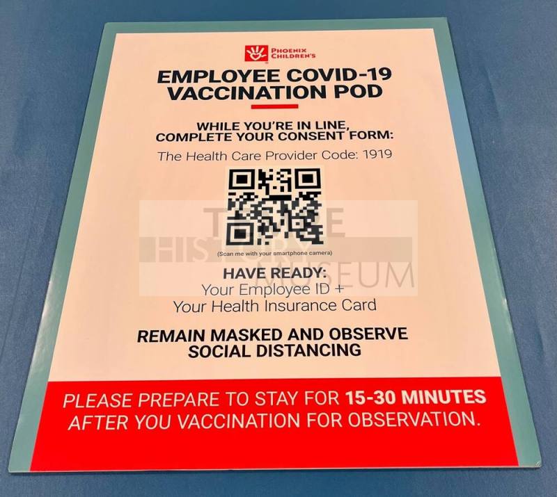 Employee COVID-19 Vaccination POD sign