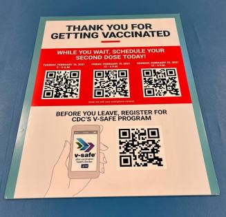Thank you for getting vaccinated sign