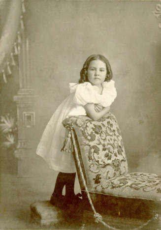 Individual portrait of a school-age Mildred Muriel Hart
