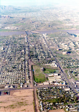 1978 Flood Aerial Photo of Downtown Tempe from a Cessna 150