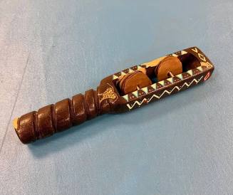 Painted Wooden Ceremonial Rattle