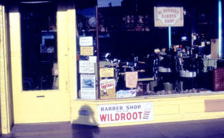 Slide-Exterior View of Al Barber's Barber Shop