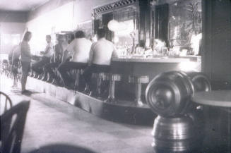 Slide-Interior of Parry's Bar- Black & White