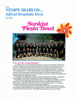 Tempe Diablos Promotional and Information Brochure for the Sunkist Fiesta Bowl
