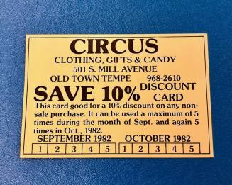 Discount Card-Circus Clothing, Gifts & Candy - Save 10%