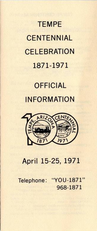 Tempe Centennial Celebration Official Information Pamphlet