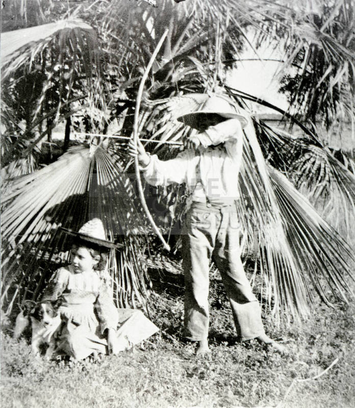 Young boy and girl outside