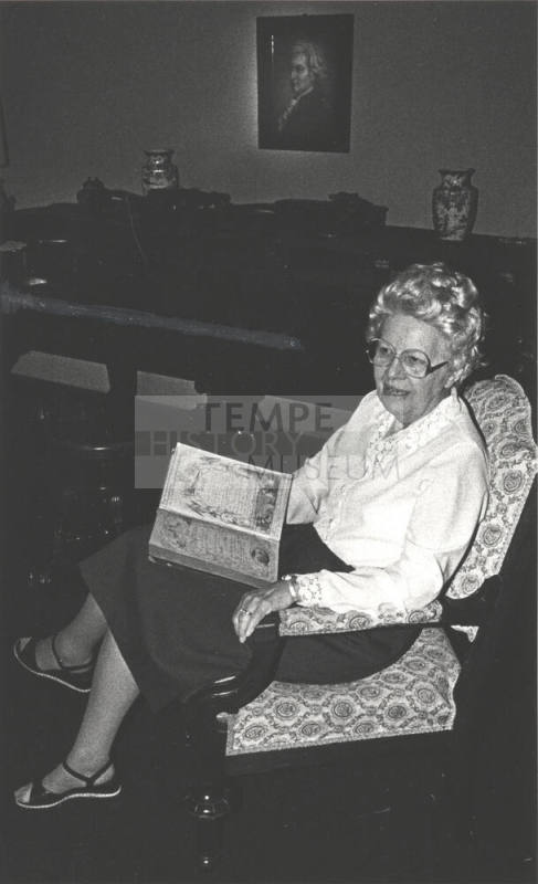 Mrs. Lester Blank with Family Bible