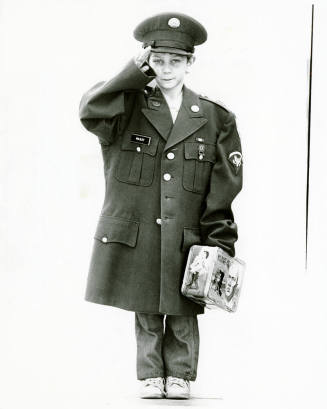 Chris Balsley in His Dad's Army Uniform