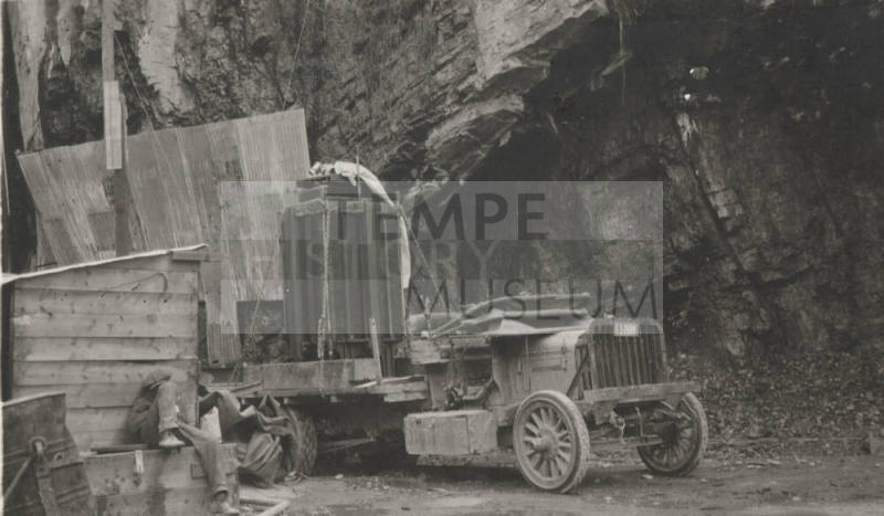Photo- transportation truck with load at Roosevelt Dam