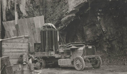 Photo- transportation truck with load at Roosevelt Dam