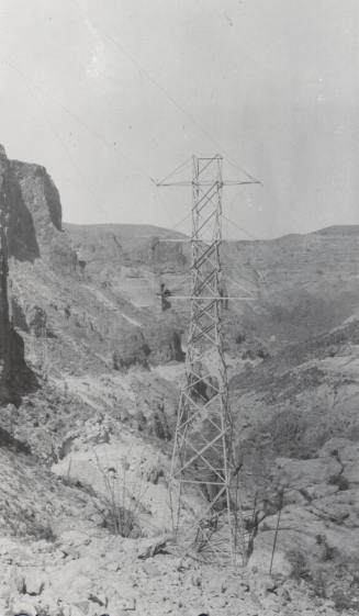 Photo- Power line tower at Horse Mesa