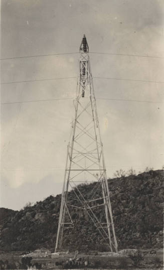Photo- Goldfield-Superior completed line tower showing lines and insulation
