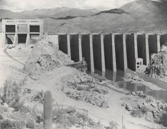 Photo- View of Bartlett Dam near completion