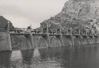 Photo-View of north spillway at Roosevelt Dam