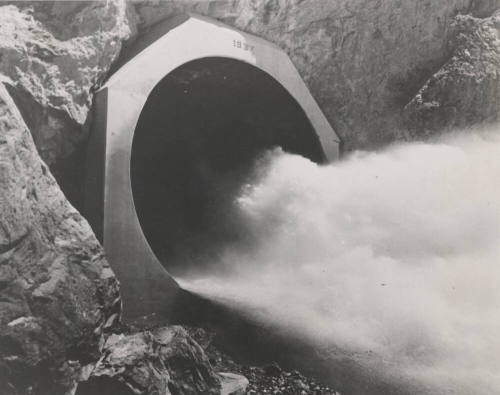 Photo-View of water coming out of the Horse Mesa Dam Tunnel