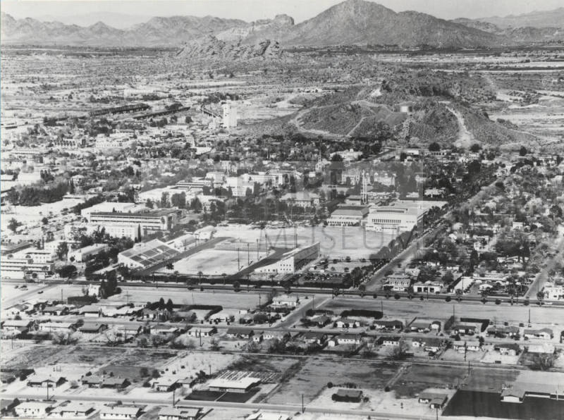 1955 aerial view of the campus at Arizona State University