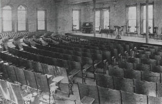 Auditorium in Old Main building showing the lectern which was retired in 1972