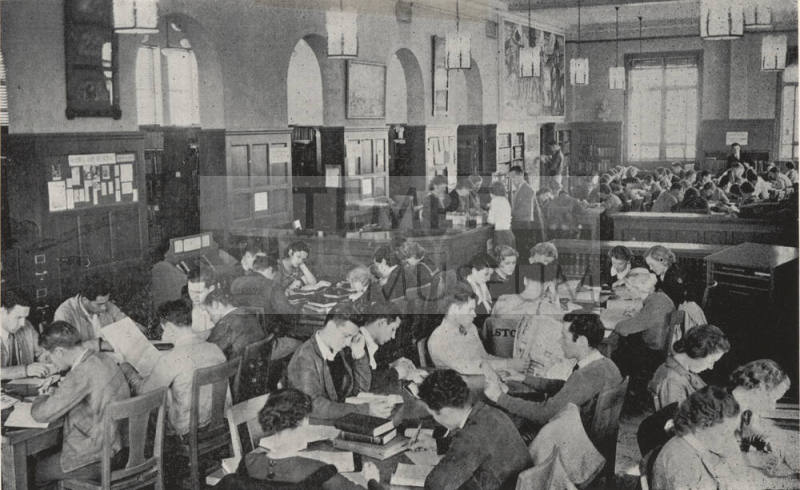 Matthews Library Reading Room showing crowded conditions